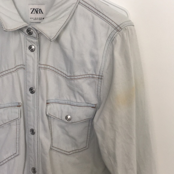 Zara Long overshirt In artic sky color - Picture 3 of 5